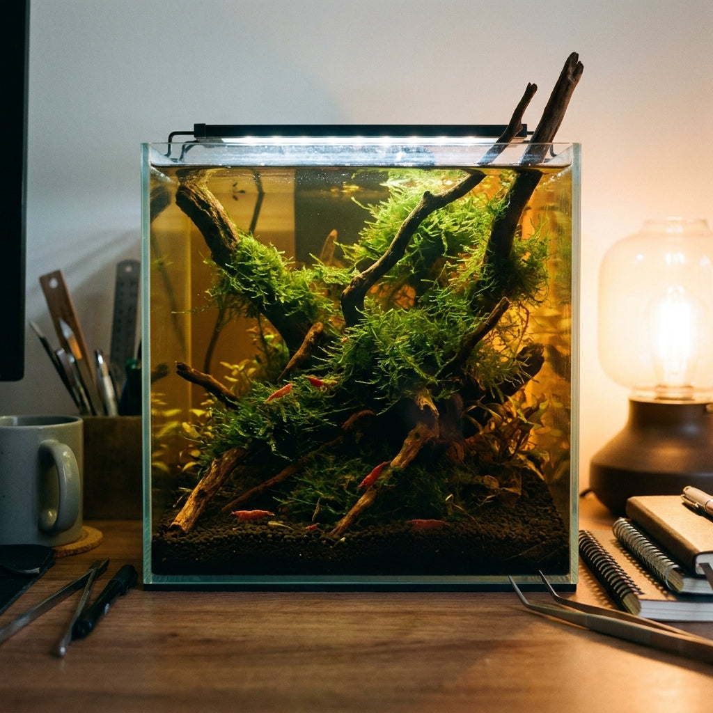 Acquario Nano Cubo 20 Litri — Vasca Completa per Caridine — immagine 3