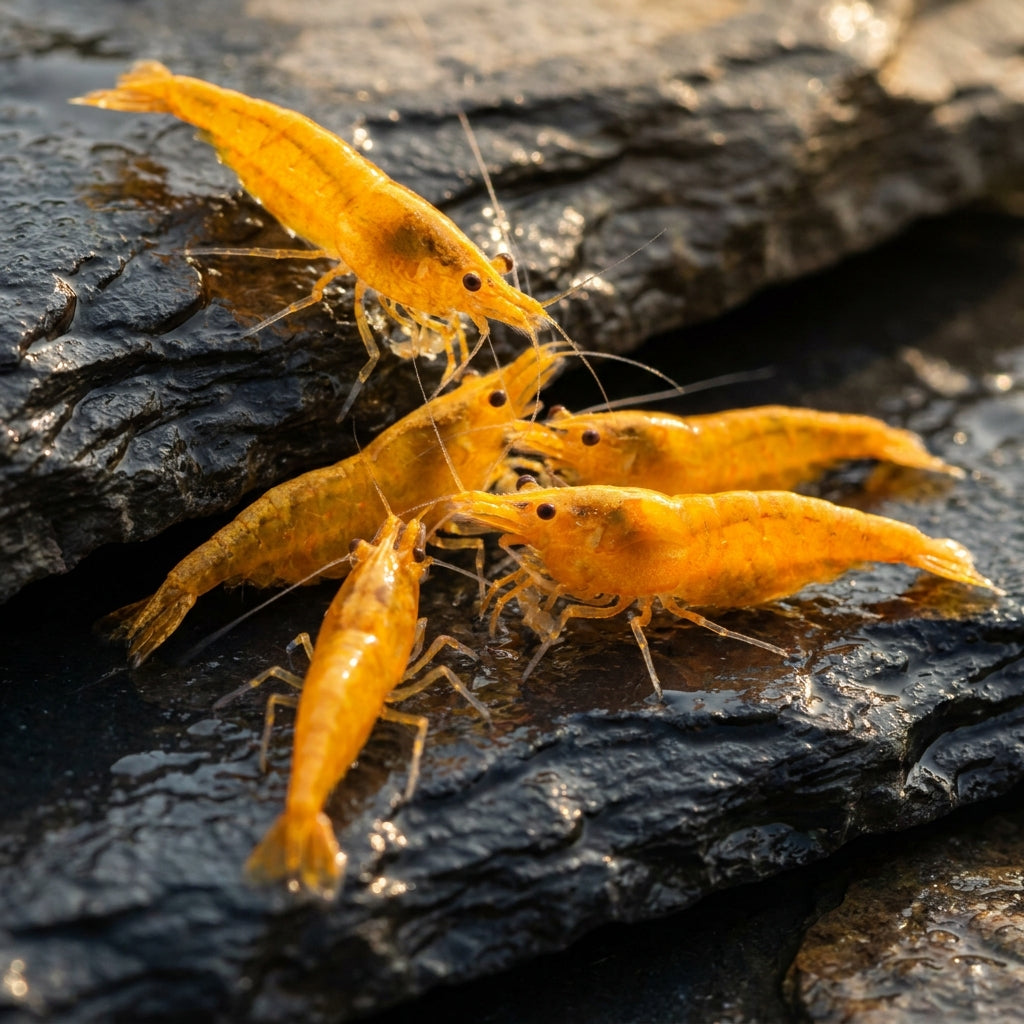 Neocaridina Yellow e Orange — 10 Caridine Vive — immagine 1